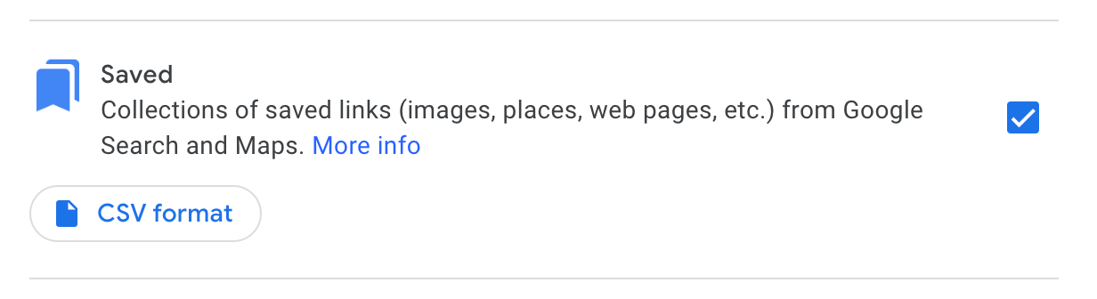 Google Takeout: Saved Locations
